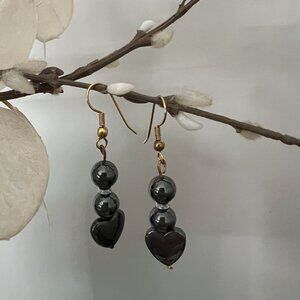 Black Heart Fashion Hook Earrings
